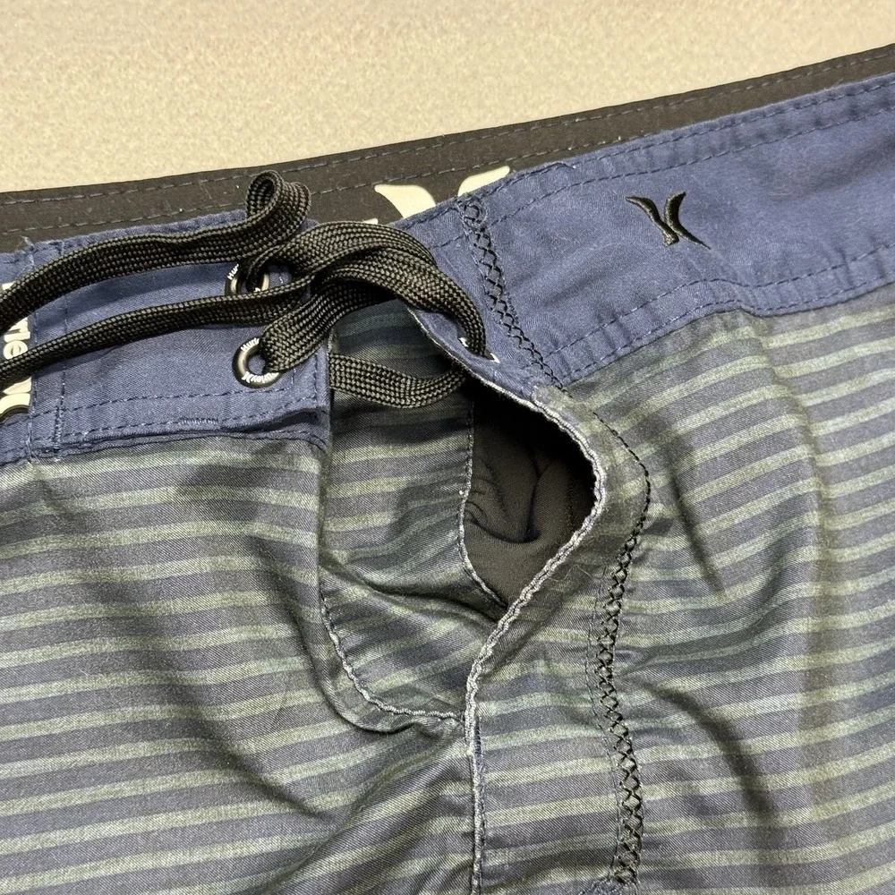 Hurley Phantom Board Shorts Mens 34 Blue Orange Striped Surf Swim‎ Trunks Beach